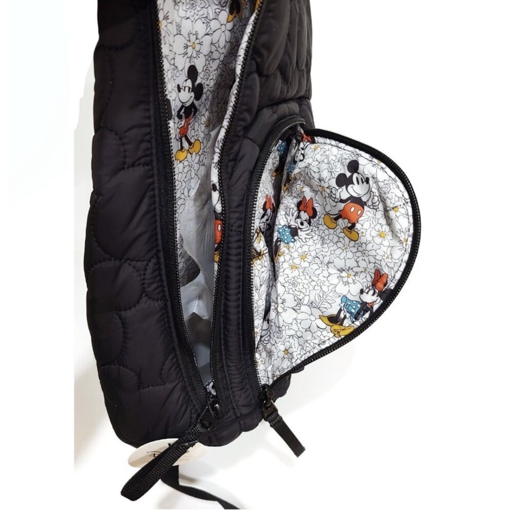 Vera Bradley Disney's Mickey Featherweight Black Quilted Sling Backpack - Picture 4 of 9